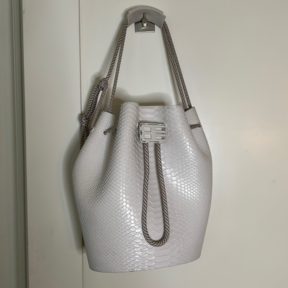Melissa brand Baja East white hobo bag